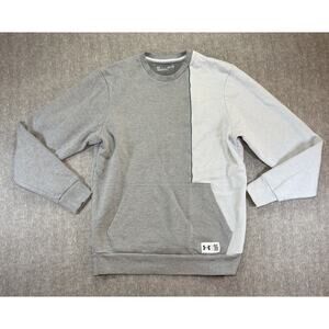 Under Armour Men’s Playback Fleece Color Block Retro Relaxed Crewneck-Grey/Small